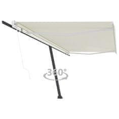 Vidaxl Prostostoječa avtomatska tenda 500x350 cm krem