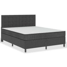 Vidaxl Boxspring postelja temno siva iz blaga 180x200 cm