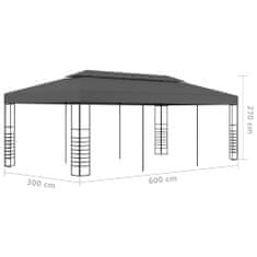 Vidaxl Paviljon šotor 3x6 m antraciten