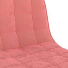Vidaxl Barski stolčki 2 kosa roza žamet