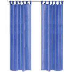 Vidaxl Prosojne zavese 2 kosa 140x175 cm kraljevsko modre barve