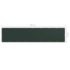 Vidaxl Balkonsko platno temno zeleno 90x400 cm oksford blago