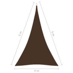 Vidaxl Senčno jadro oksford blago trikotno 4x5x5 m rjavo