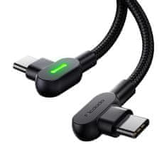 Mcdodo MCDODO 90° KOTNI KABEL USB-C HITRO POLNJENJE OBOJESTRANSKI USB TIPA C LED 2M