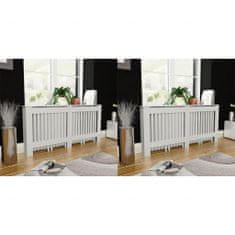 Vidaxl Pokrovi za radiatorje 2 kosa MDF 172 cm beli