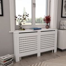 Greatstore Pokrov za radiator bel 152x19x81,5 cm MDF