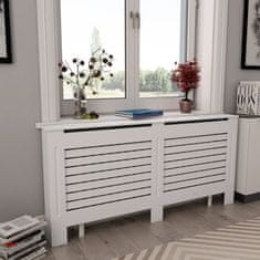 shumee vidaXL Pokrov za radiator bel 172x19x81,5 cm MDF