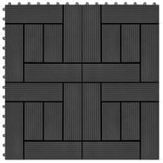 Vidaxl Talne plošče 11 kosov WPC 30x30 cm 1 m2 črne
