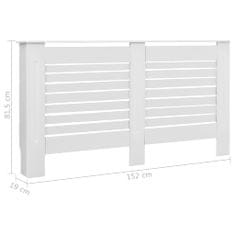 Greatstore Pokrov za radiator bel 152x19x81,5 cm MDF