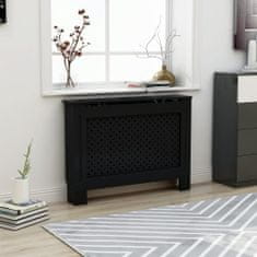 Greatstore Pokrov za radiator črn 112x19x81 cm mediapan