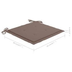 Vidaxl Blazine za vrtne stole 6 kosov taupe 40x40x4 cm blago