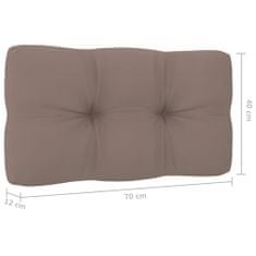 Vidaxl Blazina za kavč iz palet taupe 70x40x12 cm