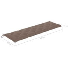 Vidaxl Blazina za vrtno klop taupe 180x50x7 cm blago