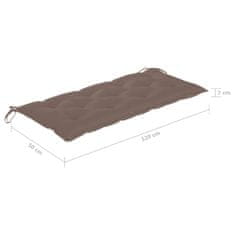 Vidaxl Blazina za vrtno klop taupe 120x50x7 cm blago