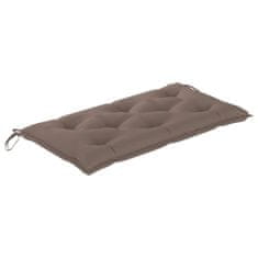 Vidaxl Blazina za vrtno klop taupe 100x50x7 cm blago