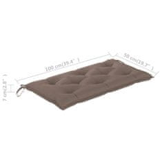 Vidaxl Blazina za vrtno klop taupe 100x50x7 cm blago