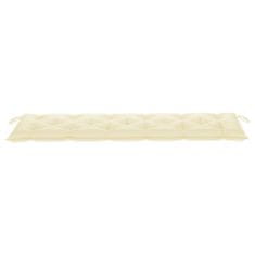 Vidaxl Blazina za vrtno klop kremno bela 180x50x7 cm blago