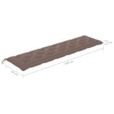 Vidaxl Blazina za vrtno klop taupe 200x50x7 cm blago