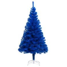 Vidaxl Umetna novoletna jelka z LED lučkami in bučkami modra 150 cm