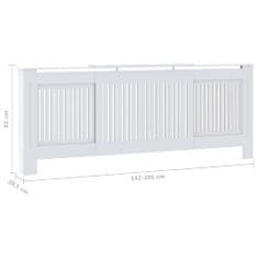 Greatstore Pokrov za radiator MDF bel 205 cm