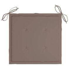 Vidaxl Blazine za vrtne stole 2 kosa taupe 40x40x4 cm blago