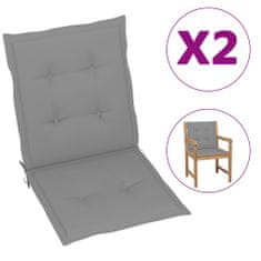 Vidaxl Blazine za vrtne stole 2 kosa sive 100x50x4 cm