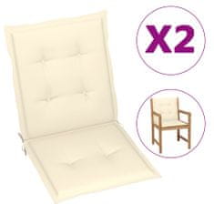 Vidaxl Blazine za vrtne stole 2 kosa krem 100x50x4 cm