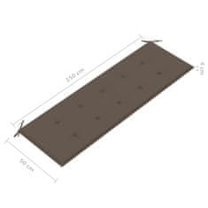 Vidaxl Blazina za vrtno klop taupe 150x50x4 cm