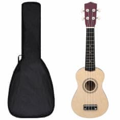 Vidaxl Otroški ukulele soprano s torbo svetel les 21"