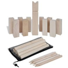 Vidaxl Set lesenih kock za igro Kubb