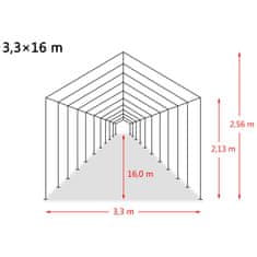 Vidaxl Premični šotor za živino PVC 550 g/m² 3,3x16 m temno zelen