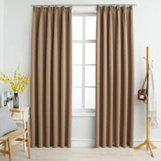 Greatstore Zatemnitvene zavese z obešali 2 kosa taupe 140x175 cm