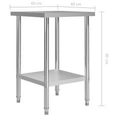 Vidaxl Kuhinjska delovna miza 60x60x85 cm nerjaveče jeklo