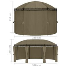 Vidaxl Paviljon z zavesami 520x349x255 cm taupe 180 g/m²