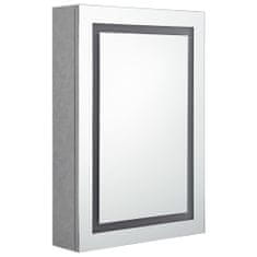 Vidaxl LED kopalniška omarica z ogledalom betonsko siva 50x13x70 cm