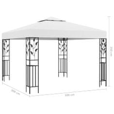 Vidaxl Paviljon z lučkami 3x3 m bel 180 g/m2