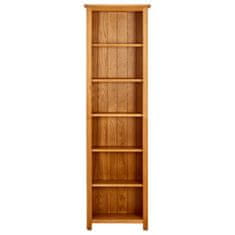 Greatstore Knjižna omara 6-nadstropna 52x22x180 cm trdna hrastovina