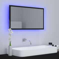 Vidaxl LED kopalniško ogledalo črno 80x8,5x37 cm iverna plošča