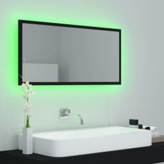 Vidaxl LED kopalniško ogledalo črno 90x8,5x37 cm iverna plošča