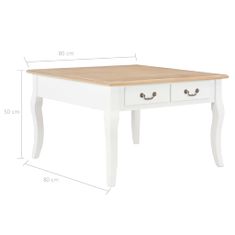 Vidaxl Klubska mizica iz lesa 80x80x50 cm bela