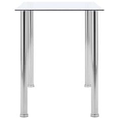 Vidaxl Jedilna miza prozorna 120x60x75 cm kaljeno steklo