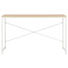 Vidaxl Računalniška miza bela in hrast 120x60x70 cm