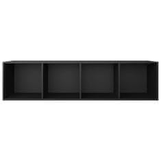 Vidaxl Knjižna / TV omara črna 36x30x143 cm iverna plošča