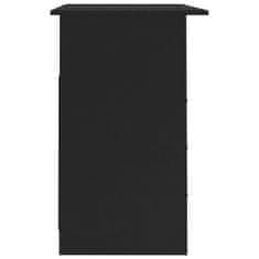 Vidaxl Pisalna miza s predali črna 110x50x76 cm iverna plošča
