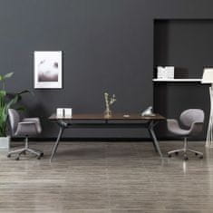 Vidaxl Vrtljiv pisarniški stol sivo blago