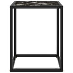 Vidaxl Čajna mizica črna s črnim marmornim steklom 40x40x50 cm