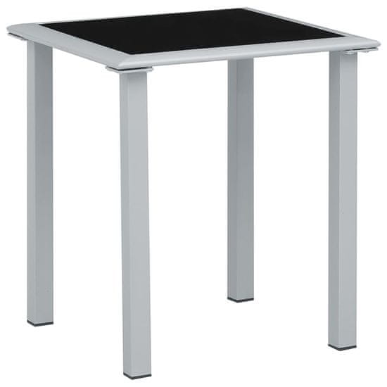 Vidaxl 310541 Garden Table Black and Silver 41x41x45 cm Steel and Glass