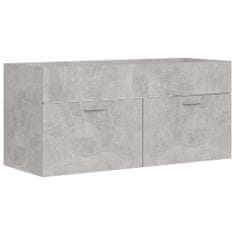 Vidaxl Omarica za umivalnik betonsko siva 100x38,5x46 cm iverna plošča