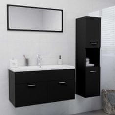 Vidaxl Komplet kopalniškega pohištva črne barve inženirski les