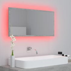 Vidaxl LED kopalniško ogledalo betonsko sivo 90x8,5x37cm iverna plošča